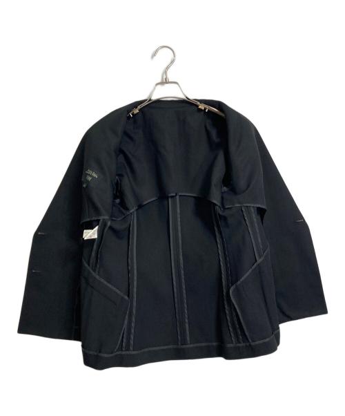 Jean Paul Gaultier FEMME（ジャンポールゴルチエ フェム）Jean Paul GAULTIER FEMME (ジャンポールゴルチェフェム) 袖フリルジャケット　ゴルチェ　デザインジャケット ブラック サイズ:40の古着・服飾アイテム