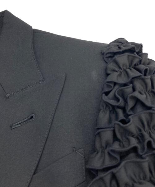 Jean Paul Gaultier FEMME（ジャンポールゴルチエ フェム）Jean Paul GAULTIER FEMME (ジャンポールゴルチェフェム) 袖フリルジャケット　ゴルチェ　デザインジャケット ブラック サイズ:40の古着・服飾アイテム