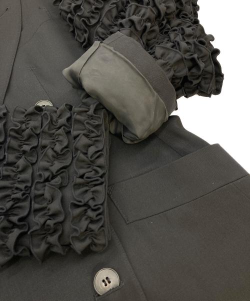 Jean Paul Gaultier FEMME（ジャンポールゴルチエ フェム）Jean Paul GAULTIER FEMME (ジャンポールゴルチェフェム) 袖フリルジャケット　ゴルチェ　デザインジャケット ブラック サイズ:40の古着・服飾アイテム