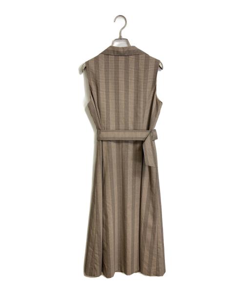 Diagram GRACE CONTINENTAL（ダイアグラム グレースコンチネンタル）Diagram GRACE CONTINENTAL (ダイアグラム グレースコンチネンタル) ノースリーブチェックワンピース ベージュ サイズ:38の古着・服飾アイテム