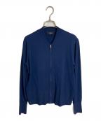 theoryセオリー）の古着「コンパクトクロップドジップアップジャンパー ジップアップニット」｜ネイビー