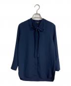 theoryセオリー）の古着「ボウタイブラウス Prime Georgette Tie Blouse」｜ネイビー