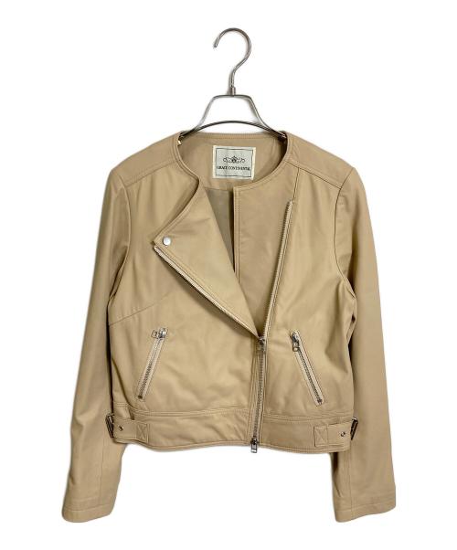 GRACE CONTINENTAL（（グレースコンチネンタル）GRACE CONTINENTAL (（グレースコンチネンタル) ラムレザー ライダース ジャケット ベージュ サイズ:38の古着・服飾アイテム