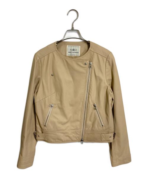 GRACE CONTINENTAL（（グレースコンチネンタル）GRACE CONTINENTAL (（グレースコンチネンタル) ラムレザー ライダース ジャケット ベージュ サイズ:38の古着・服飾アイテム