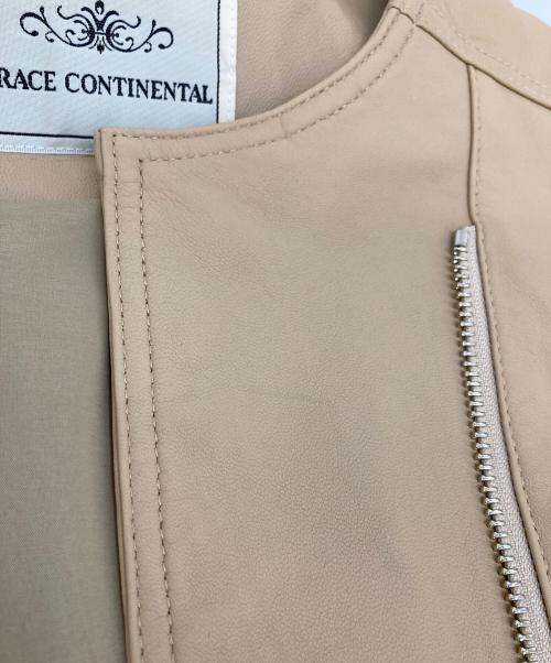 GRACE CONTINENTAL（（グレースコンチネンタル）GRACE CONTINENTAL (（グレースコンチネンタル) ラムレザー ライダース ジャケット ベージュ サイズ:38の古着・服飾アイテム