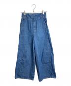 MACPHEEマカフィー）の古着「オーガニックコットンデニム ワイドクロップドパンツ」｜ブルー