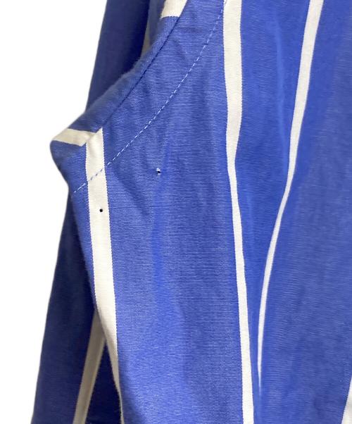 ticca（ティッカ）ticca (ティッカ) コットンワイドストライプスクエアビッグロングシャツ　シャツワンピース　ロングワンピース　日本製 ブルー×ホワイト サイズ:FREEの古着・服飾アイテム