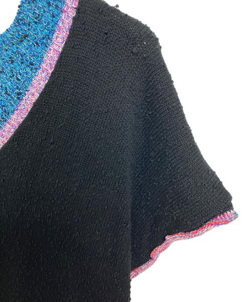 bodysong.（ボディソング）bodysong. (ボディソング) オーバーサイズベスト　ニットベスト　デザインベスト　アシンメトリー　日本製 ブラック サイズ:実寸参照の古着・服飾アイテム