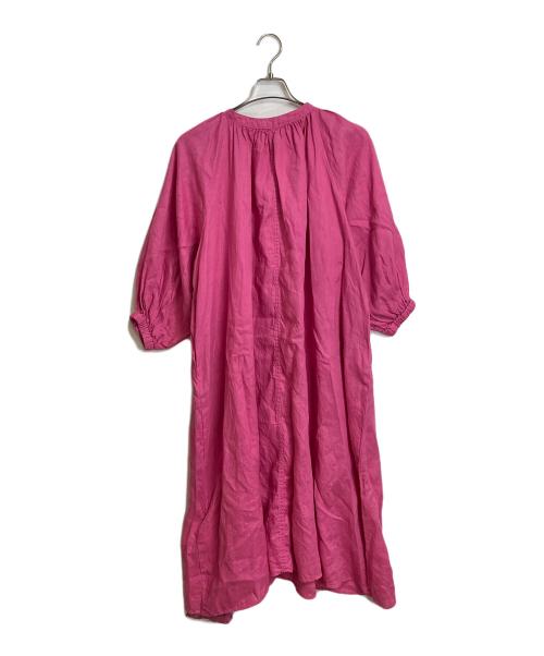 SLOBE IENA（スローブ イエナ）SLOBE IENA (スローブ イエナ) ボリュームスリーブリネンワンピース　ラグランワンピース　麻ワンピース ピンク サイズ:Sの古着・服飾アイテム