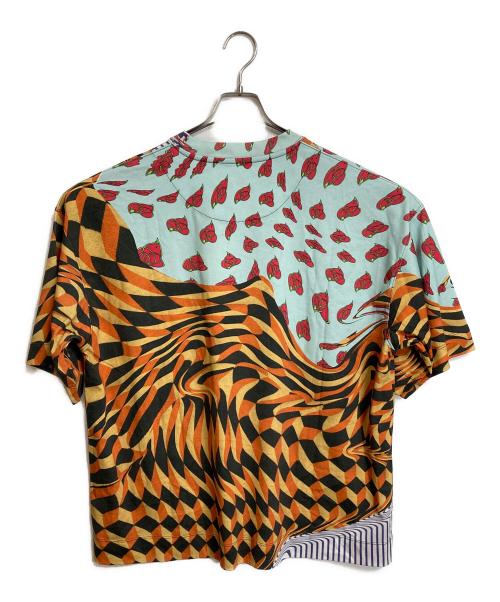 DRIES VAN NOTEN（ドリスヴァンノッテン）DRIES VAN NOTEN (ドリスヴァンノッテン) オーバーサイズTシャツ　半袖カットソー　Tシャツ　Tee  総柄　21FW マルチカラー サイズ:Smallの古着・服飾アイテム
