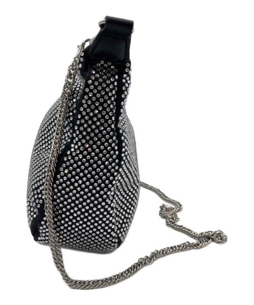 MARELLA（マレーラ）MARELLA (マレーラ) ラインストーンチェーンショルダーバッグ　セレモニー ブラック×シルバー サイズ:実寸参照の古着・服飾アイテム