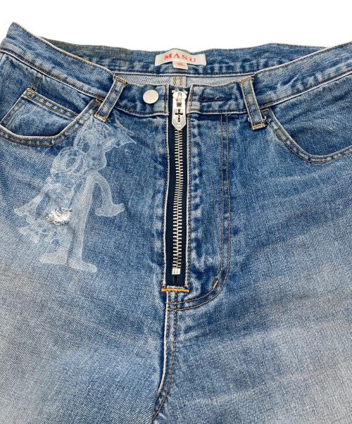 masu（エムエーエスユー）masu (エムエーエスユー) BOYS BAGGY JEANS  ボーイズバギージーンズ　デニムパンツ　日本製 ブルー サイズ:48の古着・服飾アイテム