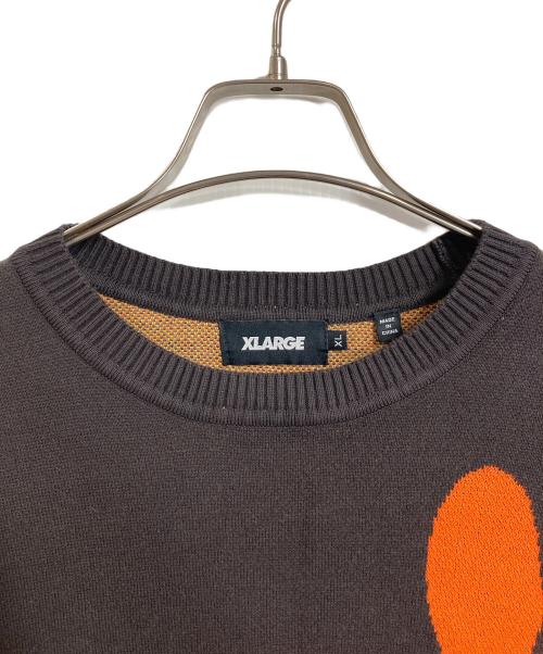 X-LARGE（エクストララージ）X-LARGE (エクストララージ) PEACE JACQUARD KNIT CREWNECK TOP ピースジャカードニット　クルーネックトップ コットンニット　柄ニット　花　フラワー マルチカラー サイズ:XLの古着・服飾アイテム