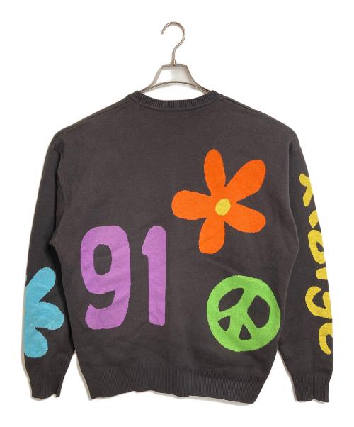 X-LARGE（エクストララージ）X-LARGE (エクストララージ) PEACE JACQUARD KNIT CREWNECK TOP ピースジャカードニット　クルーネックトップ コットンニット　柄ニット　花　フラワー マルチカラー サイズ:XLの古着・服飾アイテム