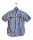 COMME des GARCONS HOMMEコムデギャルソン オム）の古着「ストライプテープシャツ 半袖シャツ　08SS」｜ホワイト×ネイビー