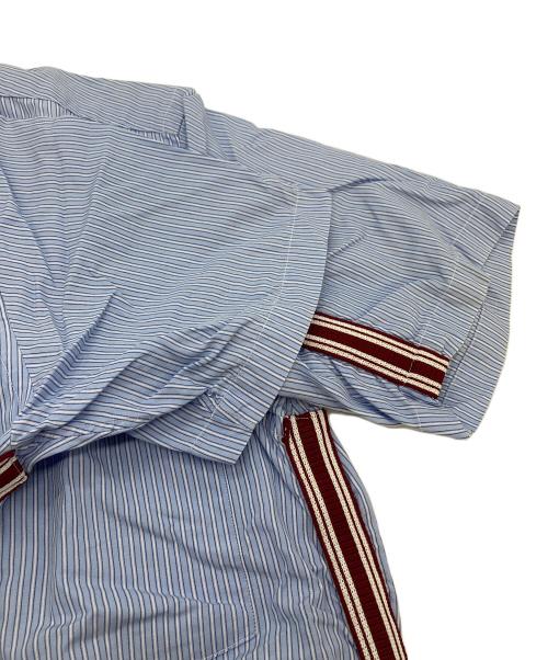 COMME des GARCONS HOMME（コムデギャルソン オム）COMME des GARCONS HOMME (コムデギャルソン オム) ストライプテープシャツ 半袖シャツ　08SS ホワイト×ネイビー サイズ:SSの古着・服飾アイテム