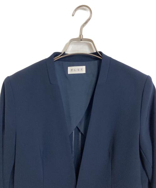 PLST（プラステ）PLST (プラステ) プレミアムオックスカラーレスジャケットパンツセットアップスーツ ネイビー サイズ:Mの古着・服飾アイテム