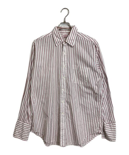 BROOKS BROTHERS（ブルックスブラザーズ）BROOKS BROTHERS (ブルックスブラザーズ) ストライプシャツ カフスシャツ　コットンシャツ　 ブラウン×ホワイト サイズ:16−4の古着・服飾アイテム
