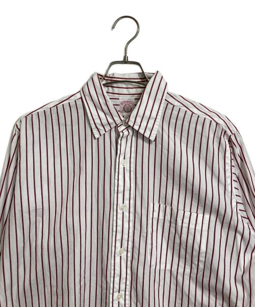 BROOKS BROTHERS（ブルックスブラザーズ）BROOKS BROTHERS (ブルックスブラザーズ) ストライプシャツ カフスシャツ　コットンシャツ　 ブラウン×ホワイト サイズ:16−4の古着・服飾アイテム