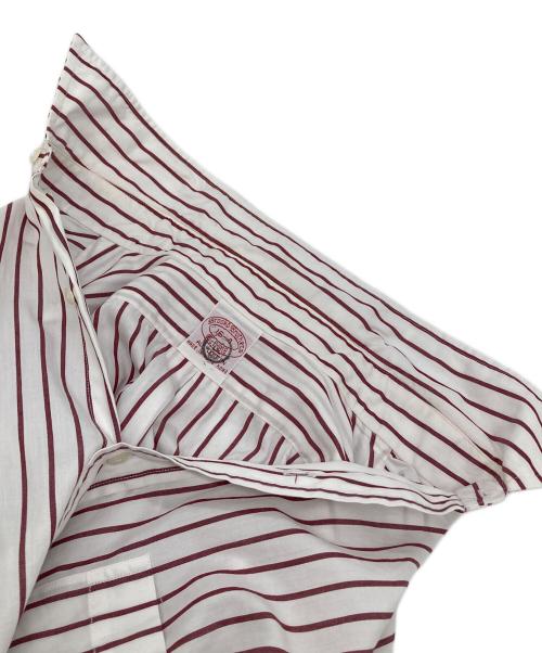 BROOKS BROTHERS（ブルックスブラザーズ）BROOKS BROTHERS (ブルックスブラザーズ) ストライプシャツ カフスシャツ　コットンシャツ　 ブラウン×ホワイト サイズ:16−4の古着・服飾アイテム