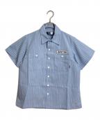 BLUCO WORK GARMENTブルコ ワーク ガーメント）の古着「STANDARD WORK SHIRTS  半袖シャツ　ストライプ」｜ブルー
