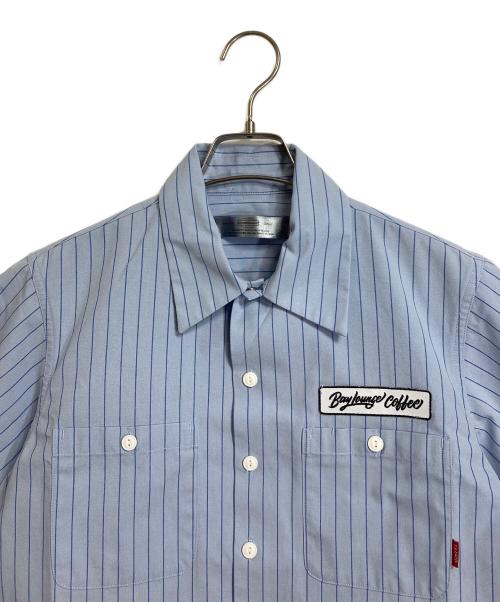 BLUCO WORK GARMENT（ブルコ ワーク ガーメント）BLUCO WORK GARMENT (ブルコ ワーク ガーメント) STANDARD WORK SHIRTS  半袖シャツ　ストライプ ブルー サイズ:Sの古着・服飾アイテム