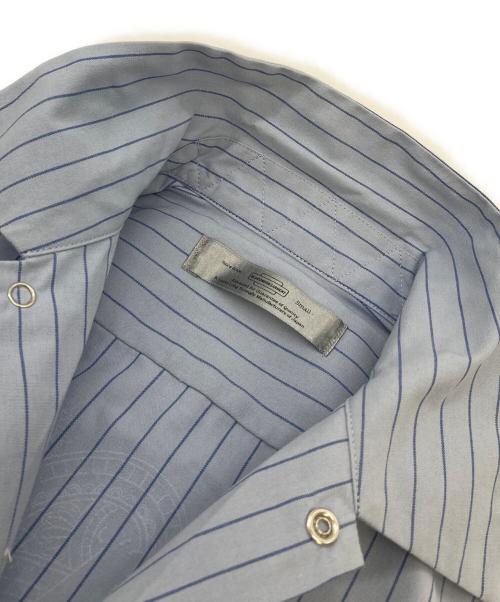 BLUCO WORK GARMENT（ブルコ ワーク ガーメント）BLUCO WORK GARMENT (ブルコ ワーク ガーメント) STANDARD WORK SHIRTS  半袖シャツ　ストライプ ブルー サイズ:Sの古着・服飾アイテム