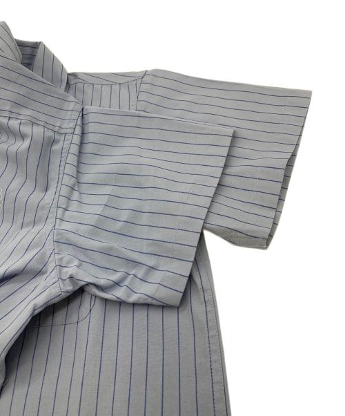 BLUCO WORK GARMENT（ブルコ ワーク ガーメント）BLUCO WORK GARMENT (ブルコ ワーク ガーメント) STANDARD WORK SHIRTS  半袖シャツ　ストライプ ブルー サイズ:Sの古着・服飾アイテム