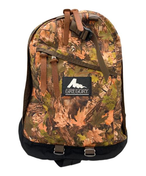 GREGORY（グレゴリー）GREGORY (グレゴリー) 旧タグコットンウッドカモリュック　バックパック　アウトドア オレンジ×オリーブ サイズ:実寸参照の古着・服飾アイテム