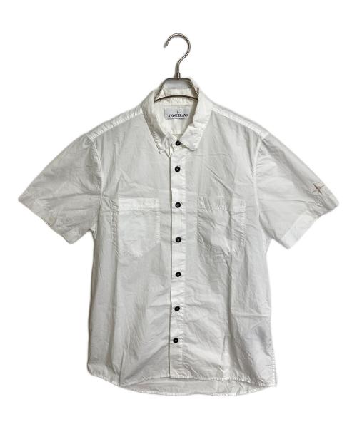 STONE ISLAND（ストーンアイランド）STONE ISLAND (ストーンアイランド) OXFORD S/S SHIRT ホワイト サイズ:Mの古着・服飾アイテム
