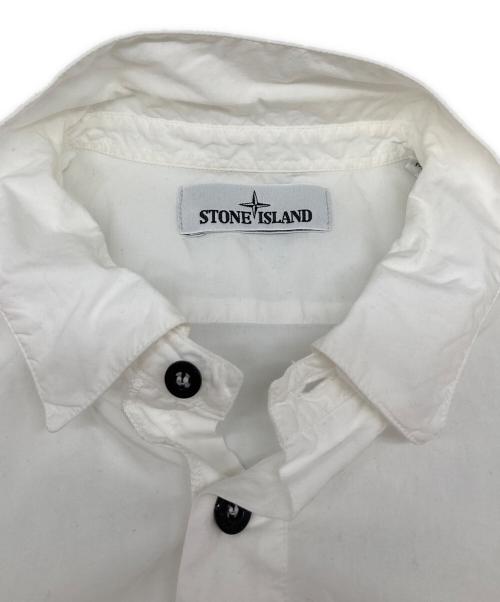STONE ISLAND（ストーンアイランド）STONE ISLAND (ストーンアイランド) OXFORD S/S SHIRT ホワイト サイズ:Mの古着・服飾アイテム