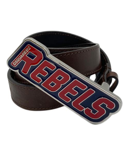DSQUARED2（ディースクエアード）DSQUARED2 (ディースクエアード) レザーベルト ブラウン サイズ:実寸参照の古着・服飾アイテム