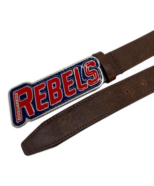 DSQUARED2（ディースクエアード）DSQUARED2 (ディースクエアード) レザーベルト ブラウン サイズ:実寸参照の古着・服飾アイテム