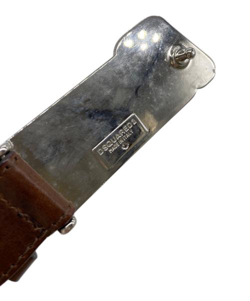 DSQUARED2（ディースクエアード）DSQUARED2 (ディースクエアード) レザーベルト ブラウン サイズ:実寸参照の古着・服飾アイテム