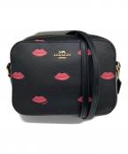 COACHコーチ）の古着「リップデザインショルダーバッグ」｜ブラック×ピンク