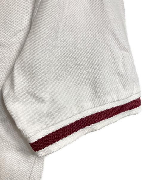 FRED PERRY（フレッドペリー）FRED PERRY (フレッドペリー) ポロシャツ The Fred Perry Shirt - M2　REISSUES ホワイト×バーガンディー サイズ:38の古着・服飾アイテム