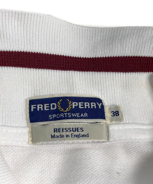 FRED PERRY（フレッドペリー）FRED PERRY (フレッドペリー) ポロシャツ The Fred Perry Shirt - M2　REISSUES ホワイト×バーガンディー サイズ:38の古着・服飾アイテム