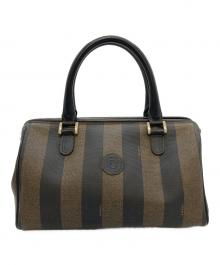 FENDI（フェンディ）の古着「ペカン柄ミニボストンバッグ」｜ブラウン×ブラック