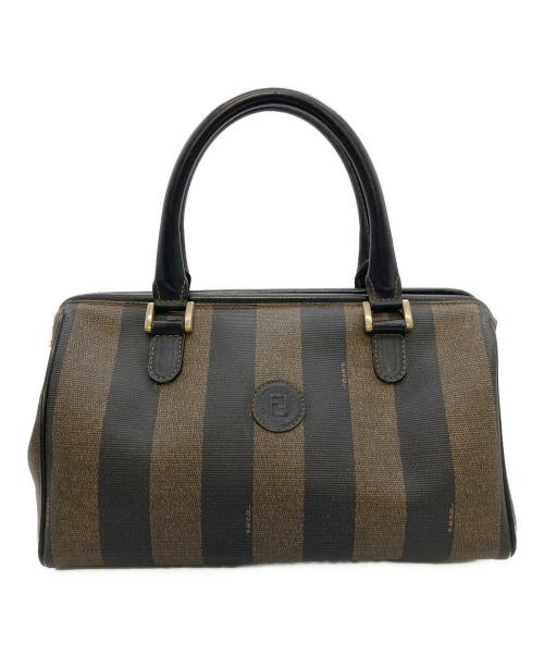 FENDI（フェンディ）FENDI (フェンディ) ペカン柄ミニボストンバッグ ブラウン×ブラックの古着・服飾アイテム