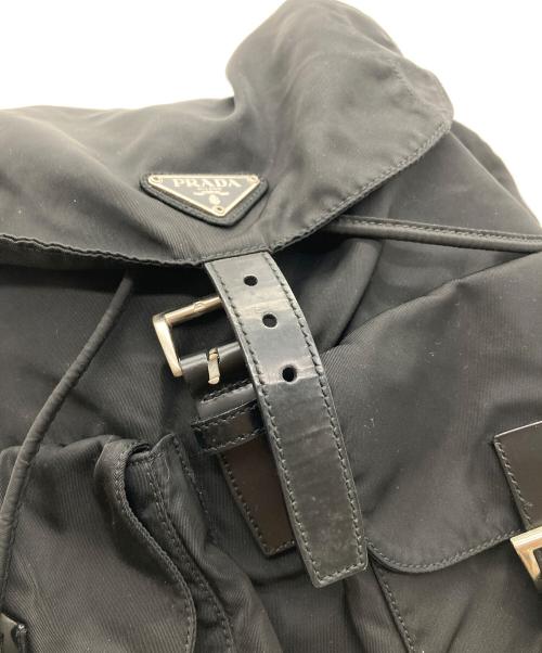 PRADA（プラダ）PRADA (プラダ) 三角プレート付バックパック ナイロンリュック ブラック サイズ:実寸参照の古着・服飾アイテム