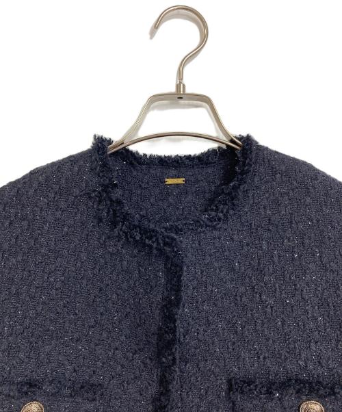 Mila Owen（ミラオーウェン）Mila Owen (ミラオーウェン) 金釦ツイードジャケット　アウター　セレモニー ブラックの古着・服飾アイテム