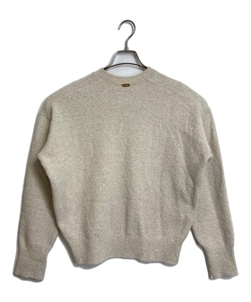 MUSE de Deuxieme Classe（ミューズ ドゥーズィエム クラス）MUSE de Deuxieme Classe (ミューズ ドゥーズィエム クラス) BLENDFOX BOUCLE クルーネックプルオーバー　ブレンドフォックス　長袖ニット　日本製 アイボリー サイズ:実寸参照の古着・服飾アイテム