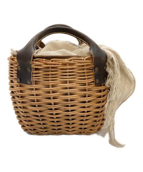 ebagos（エバゴス）ebagos (エバゴス) ２本編みバッグ ブライドルレザー×紅籐 (2本編みM) CHOCOの古着・服飾アイテム