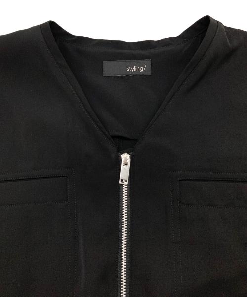 styling/（スタイリング）styling/ (スタイリング) ウエストギャザーオールインワン ブラック 未使用品の古着・服飾アイテム