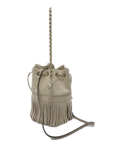 J&M DAVIDSON（ジェイ＆エム デヴィッドソン）J&M DAVIDSON (ジェイ＆エム デヴィッドソン) CARNIVALショルダーバッグ　フリンジバッグ　スペイン製 ホワイト サイズ:実寸参照の古着・服飾アイテム