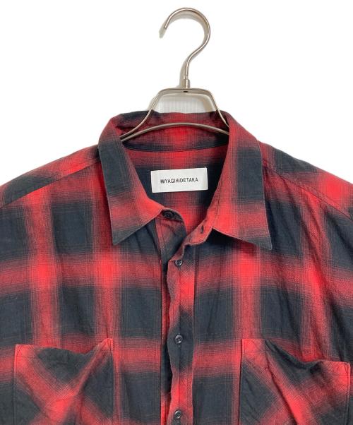 MIYAGIHIDETAKA（ミヤギヒデタカ）MIYAGIHIDETAKA (ミヤギヒデタカ) チェックシャツ　長袖シャツ　日本製 ブラック×レッド サイズ:1の古着・服飾アイテム
