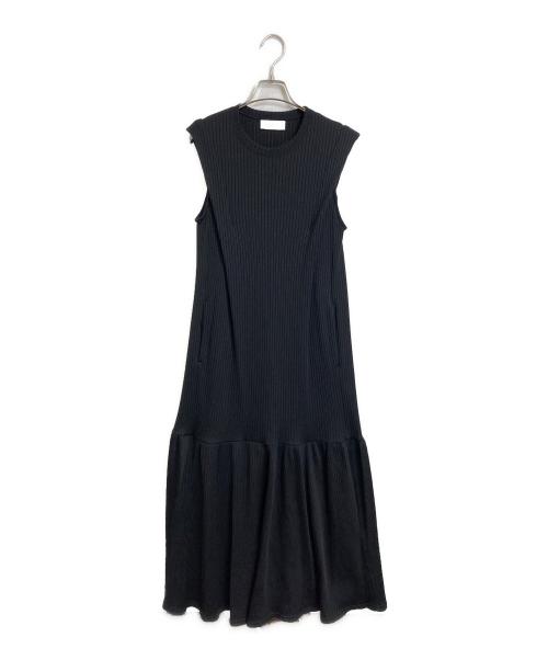 Adam et Rope（アダム エ ロペ）Adam et Rope (アダム エ ロペ) ノースリーブワンピース　ロングワンピース　コットンワンピース　マキシワンピース　リブワンピース ブラック サイズ:Fの古着・服飾アイテム