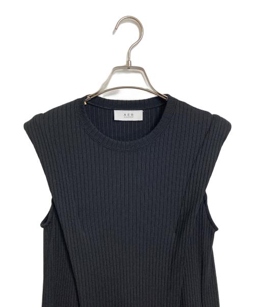 Adam et Rope（アダム エ ロペ）Adam et Rope (アダム エ ロペ) ノースリーブワンピース　ロングワンピース　コットンワンピース　マキシワンピース　リブワンピース ブラック サイズ:Fの古着・服飾アイテム