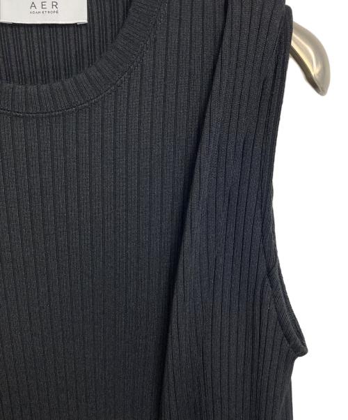 Adam et Rope（アダム エ ロペ）Adam et Rope (アダム エ ロペ) ノースリーブワンピース　ロングワンピース　コットンワンピース　マキシワンピース　リブワンピース ブラック サイズ:Fの古着・服飾アイテム