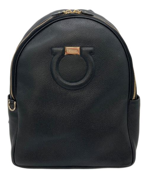 Salvatore Ferragamo（サルヴァトーレ フェラガモ）Salvatore Ferragamo (サルヴァトーレ フェラガモ) ガンチーニレザーリュック　 ブラック サイズ:実寸参照の古着・服飾アイテム